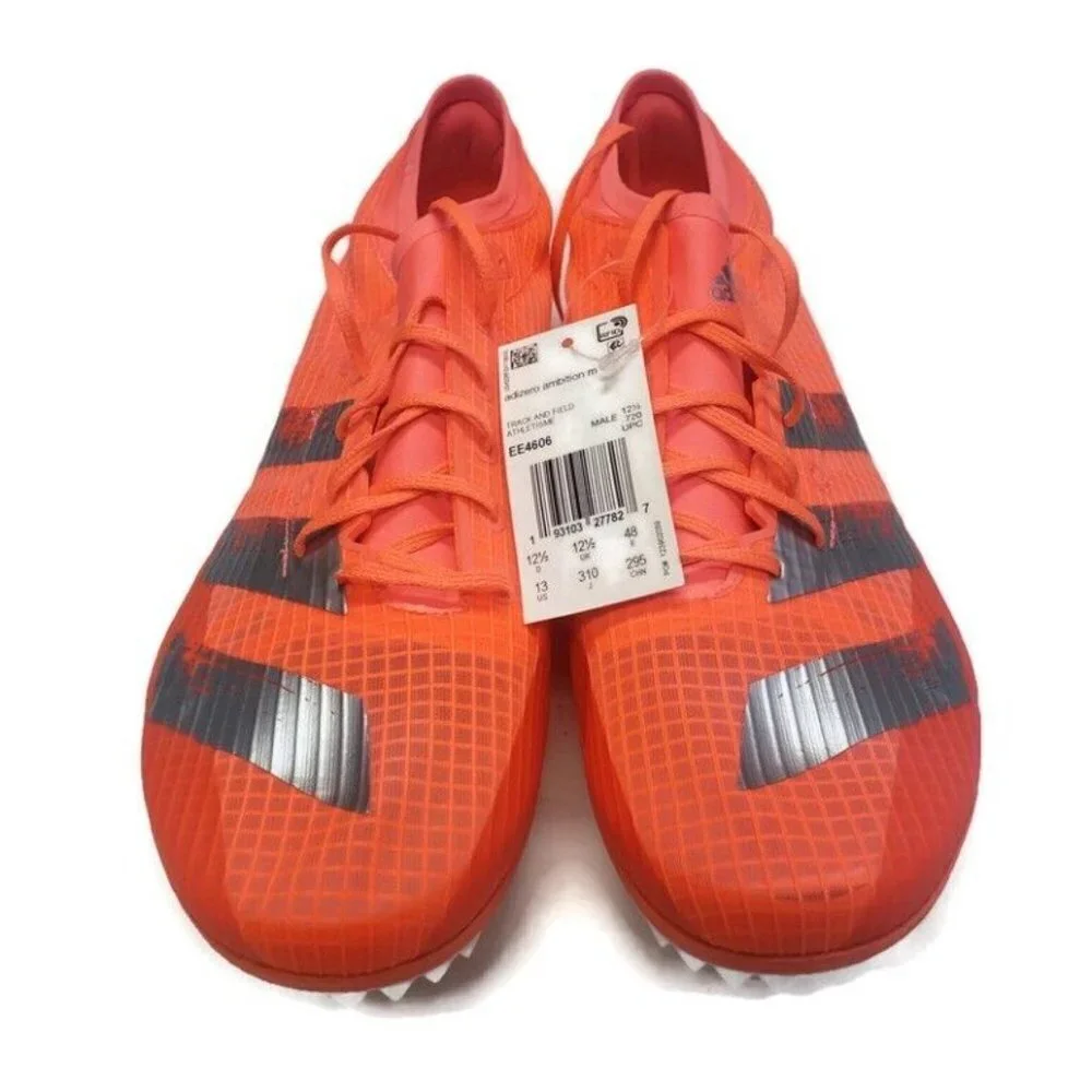 Adidas Mens Size 13 Adizero Ambition Track and Field Running Shoes Spikes Coral